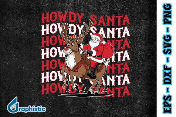 Christmas Howdy Cowboy Santa Western SVG