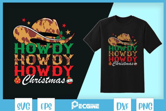 Howdy Christmas Leopard Cowboy SVG