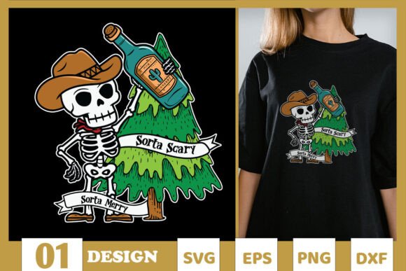 Merry Sorta Scary Christmas Cowboy SVG