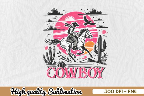 Pink Western Cowboy Sublimation PNG Review
